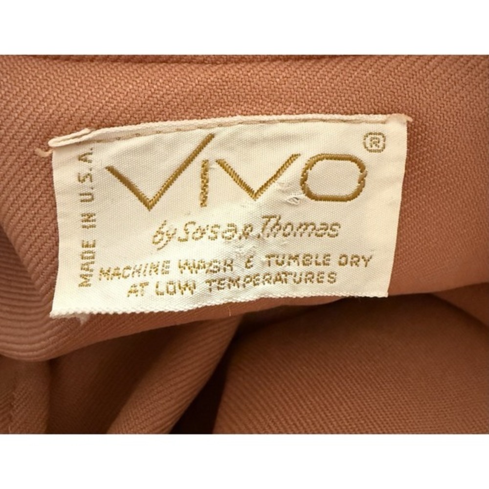 VINTAGE VIVO SUSAN THOMAS BROWN POLYESTER 1970 BLAZER BUTTON FRONT - Picture 2 of 4